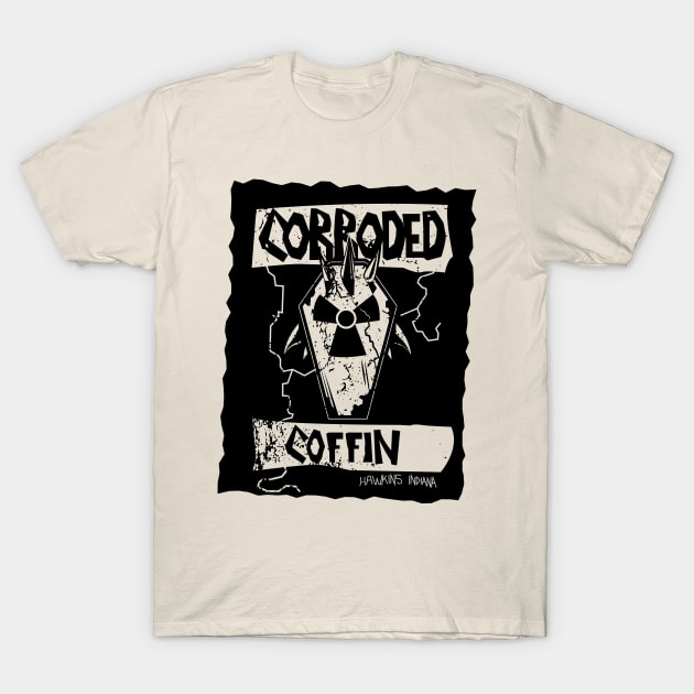 Corroded Coffin Metal Logo Thrash T-Shirt by Gimmickbydesign